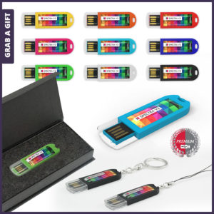 Grab a Gift - USB Spectra V2 bedrukken met logo op Full Colour Doming