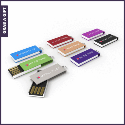 Grab a Gift USB Stick Micro Twist bedrukken met logo