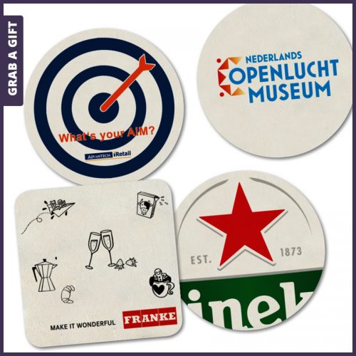 Grab a Gift - Bierviltjes in kleur bedrukken met logo of reclame