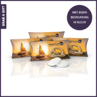 Klikhulsje imperials met bedrukt doosje en eigen logo als promotionele giveaway