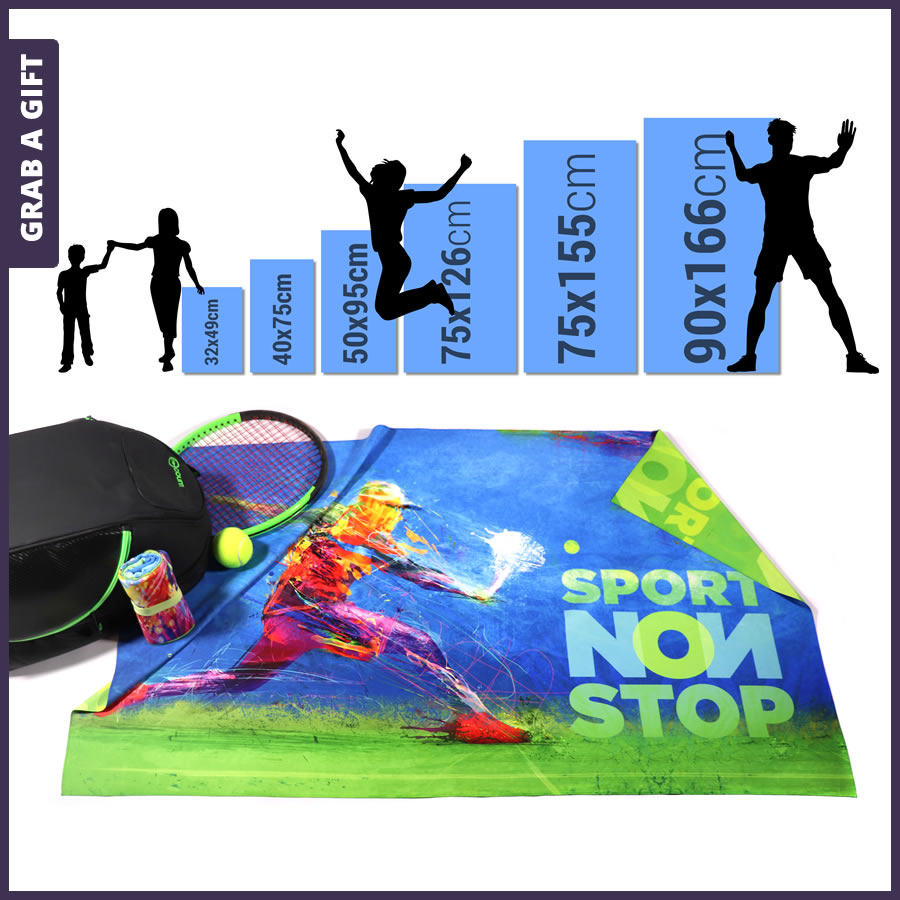 Microvezel sporthanddoeken met Colour Grab a Gift