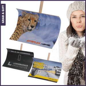 Grab a Gift - Sneeuwschuiver Sneeuwschep met logo als relatiegeschenk