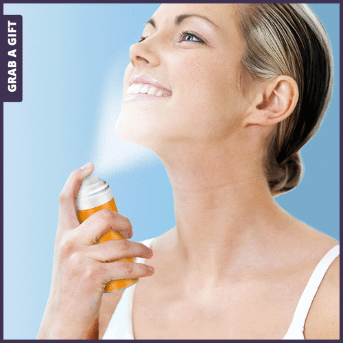Grab a Gift - Folie bedrukken met logo van Aqua Spray in flesje