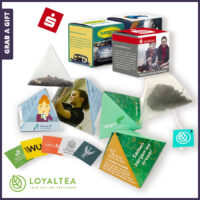 Piramidethee in bedrukt doosje LoyalPyramid & LoyalCube