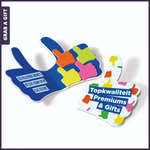 Grab a Gift - Thumbmarkers in mapje bedrukken met logo