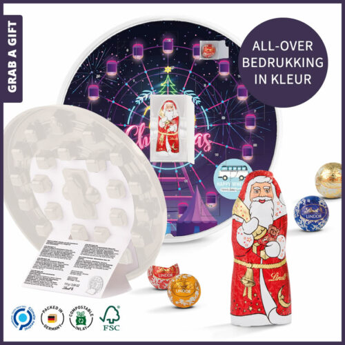 Kerstgeschenken - Ronde Adventskalender in kleur bedrukken