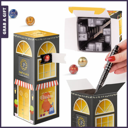 Grab a Gift Adventskalenders 2022 - Mini kogel adventstoren volledig in kleur bedrukken