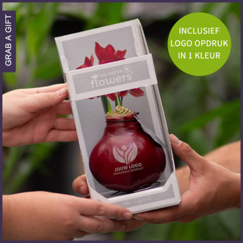 No Water Flowers bedrukken met logo als relatiegeschenk