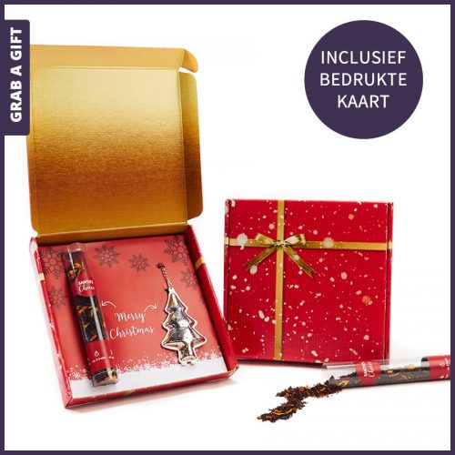 Grab a Gift - Kerst thee met kerstboom infuser in geschenk- of verzenddoosje