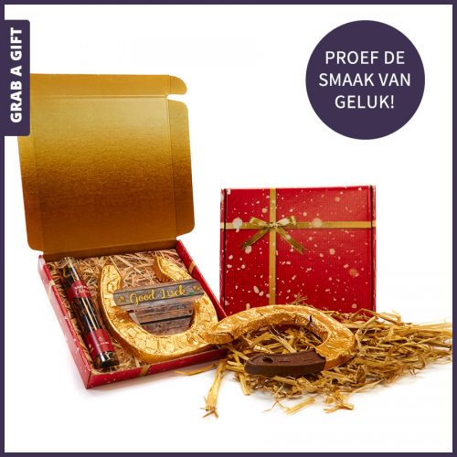 Grab a Gift - Kerstthee en Chocolade hoefijzer in verzenddoosje
