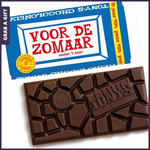 Grab a Gift - Zeg 't met een Tony's reep 70% puur met tekst voor de zomaar