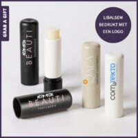Lipbalsemstick in houder van gerecycled plastic bedrukken met jouw logo