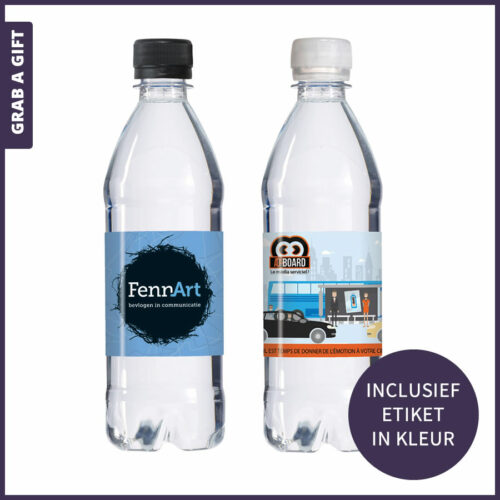 Grab a Gift - 500 ML koolzuurhoudend water met etiket in kleur bedrukt