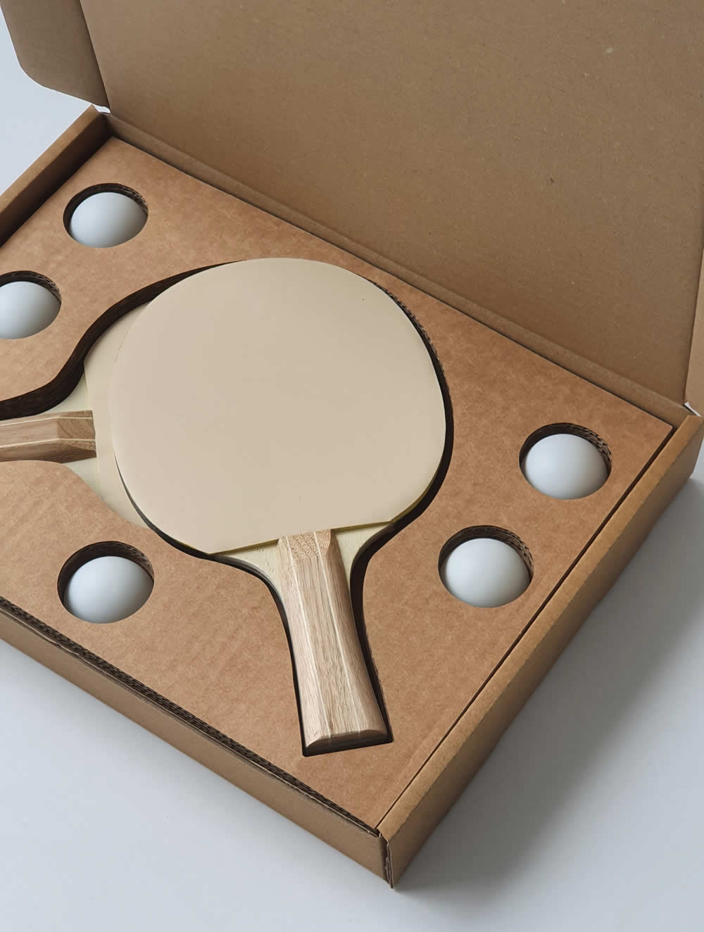 Tafeltennis-set beige bedrukken met logo als relatiegeschenk