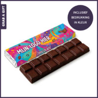 Chocoladewikkel met full colour bedrukking voor promotionele chocolade