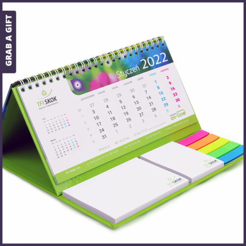 Grab a Gift Relatiegeschenken- Bureaukalender met sticky notes en marker-set bedrukken