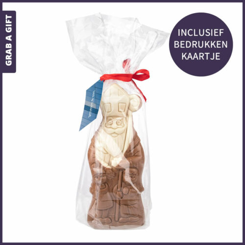 Grab a Gift - Sinterklaas chocoladepop 300 gram met bedrukt kaartje