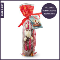 Grote Sinterklaas chocoladepop met bedrukt kaartje