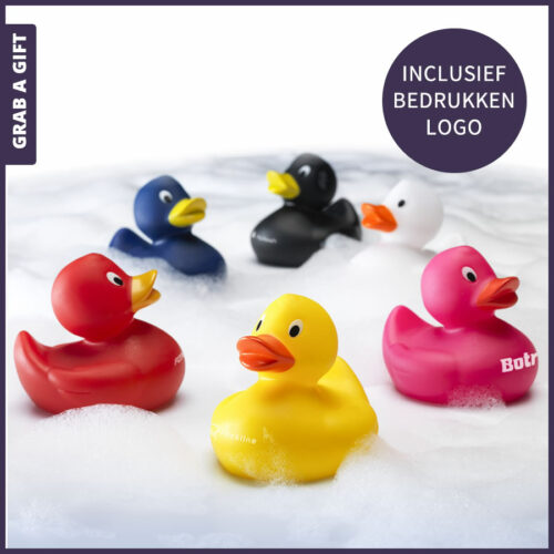 Grab a Gift Relatiegeschenken- Badeendjes Badeend bedrukken met logo