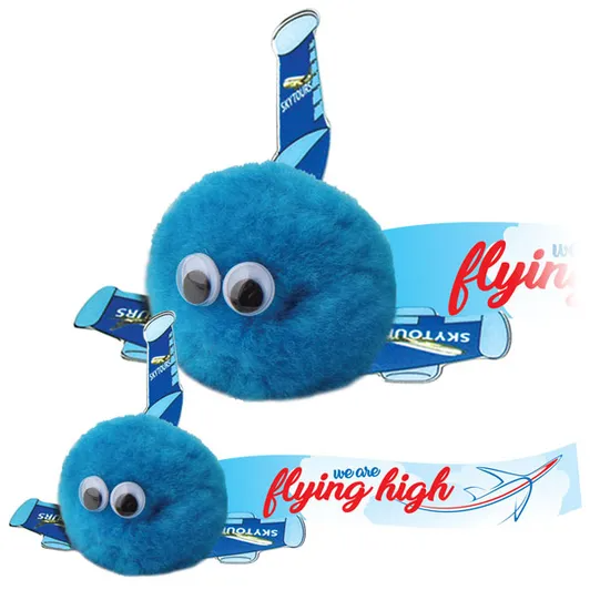 Weepuls vliegtuig met een in kleur bedrukt lintje
