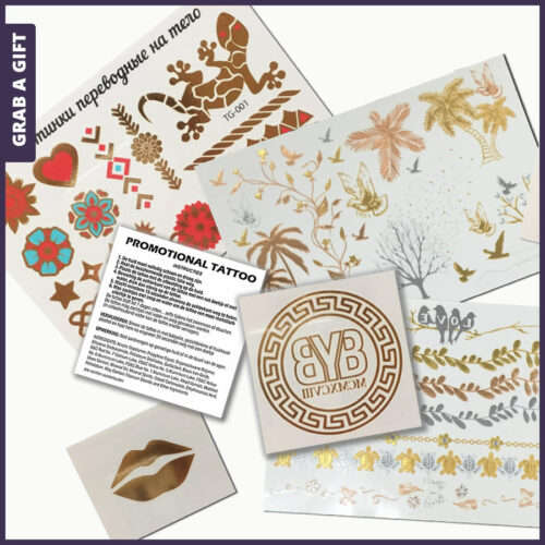 Grab a Gift Realtiegeschenken - Metallic tattoos bedrukken in het goud, zilver of brons