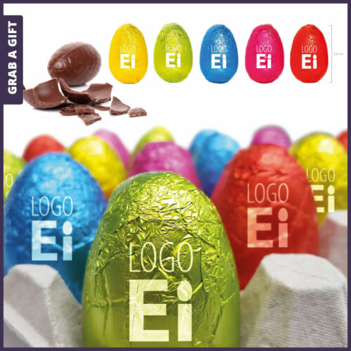 Chocolade EI in één kleur bedrukken met een logo