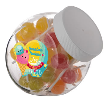 Medium glazen snoeppot met Lolly's