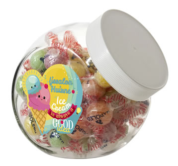 Medium glazen snoeppot met Naloeon Fruitmix