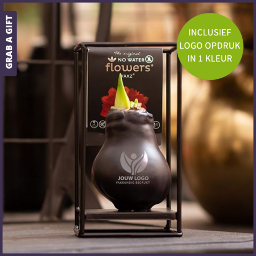 Bedrukte Amaryllis Bollen met wax-kleur naar keuze in stoere industriële houder