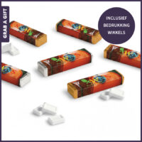 Vierkant rolletje pepermunt bedrukken met full colour wikkel en eigen logo