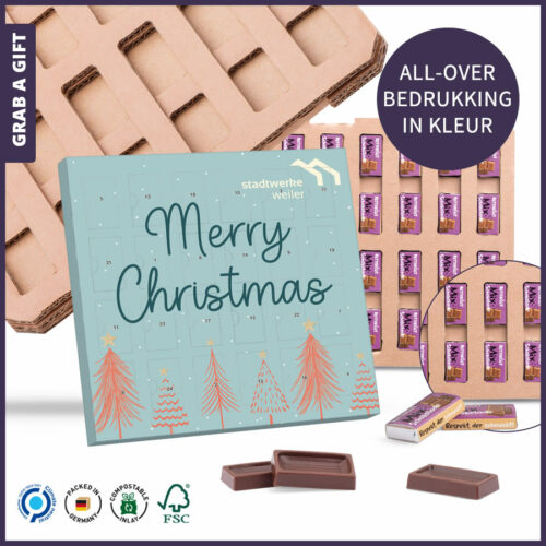 Kerstgeschenken - Tafel Adventskalender ECO in kleur bedrukken