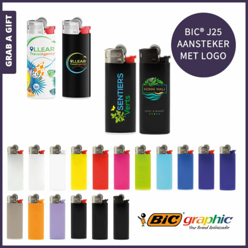 BIC®J25 Aansteker met logo opdruk of rondom in kleur bedrukken