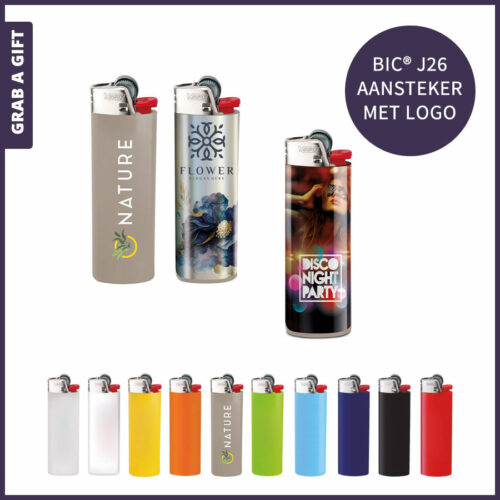 BIC®J26 Aansteker met logo opdruk of rondom bedrukt