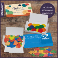 Groeiconfetti en een full color bedrukt mapje