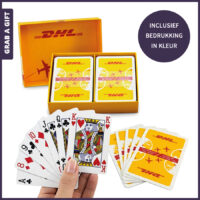 2 x Kaartspel met Full Colour bedrukte rugzijde in een luxe doosje met eigen bedrukking