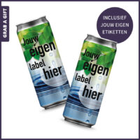 Bronwater plat (Alkaline pH 9+) in een 330 ml aluminium blikje inclusief full colour etiket