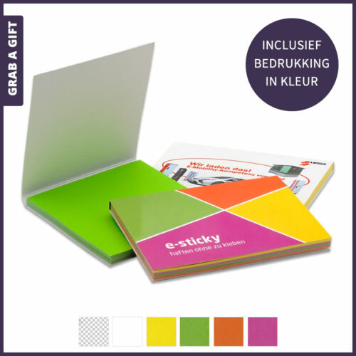 E-Sticky's in een mapje met Full Colour Bedrukking