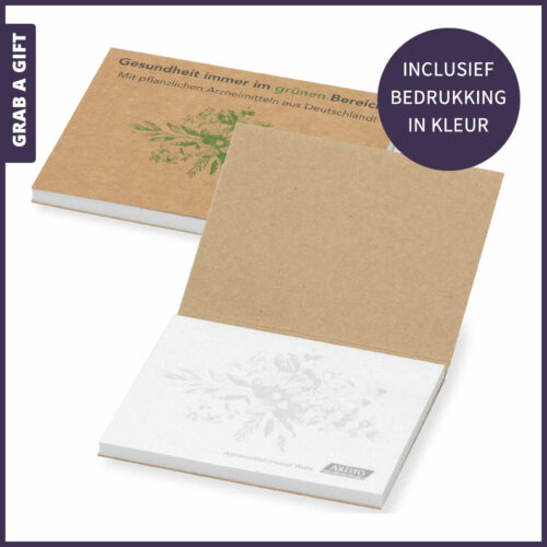 ECO Kraft memoblokje bedrukt met logo en reclame