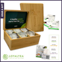 LoyalTea bamboo Theekistje met logo gravure