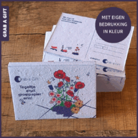 250 grams groeikaarten zaadkaarten met eigen bedrukking en logo