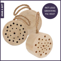 FSC Houten Mini bijenhotel graveren met logo