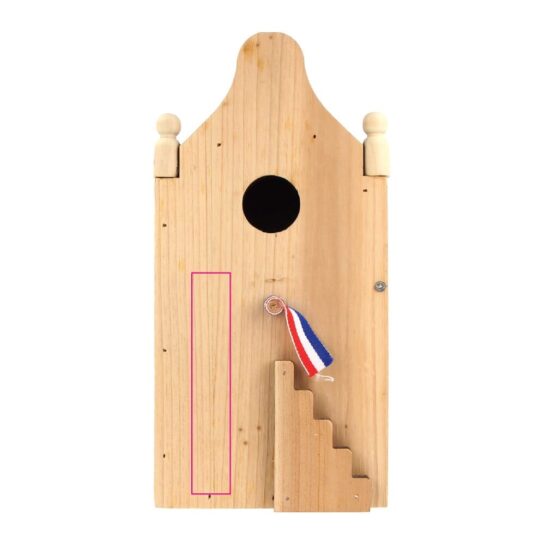 Grab a Gift Relatiegeschenken - FSC Houten Vogelhuisje graveren voorzijde 115 x 20 mm