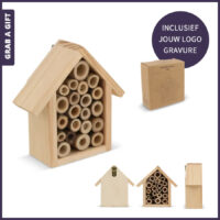 Mini bijenhuis FSCt graveren met logo