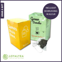 Bedrukte LoyalBox inclusief 10 of 20 piramide theebuideltjes