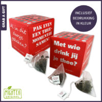 Mightea Quote Box met verschillende teksten op de theelabeltjes