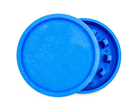 Blauwe hennep grinder bedrukken met logo