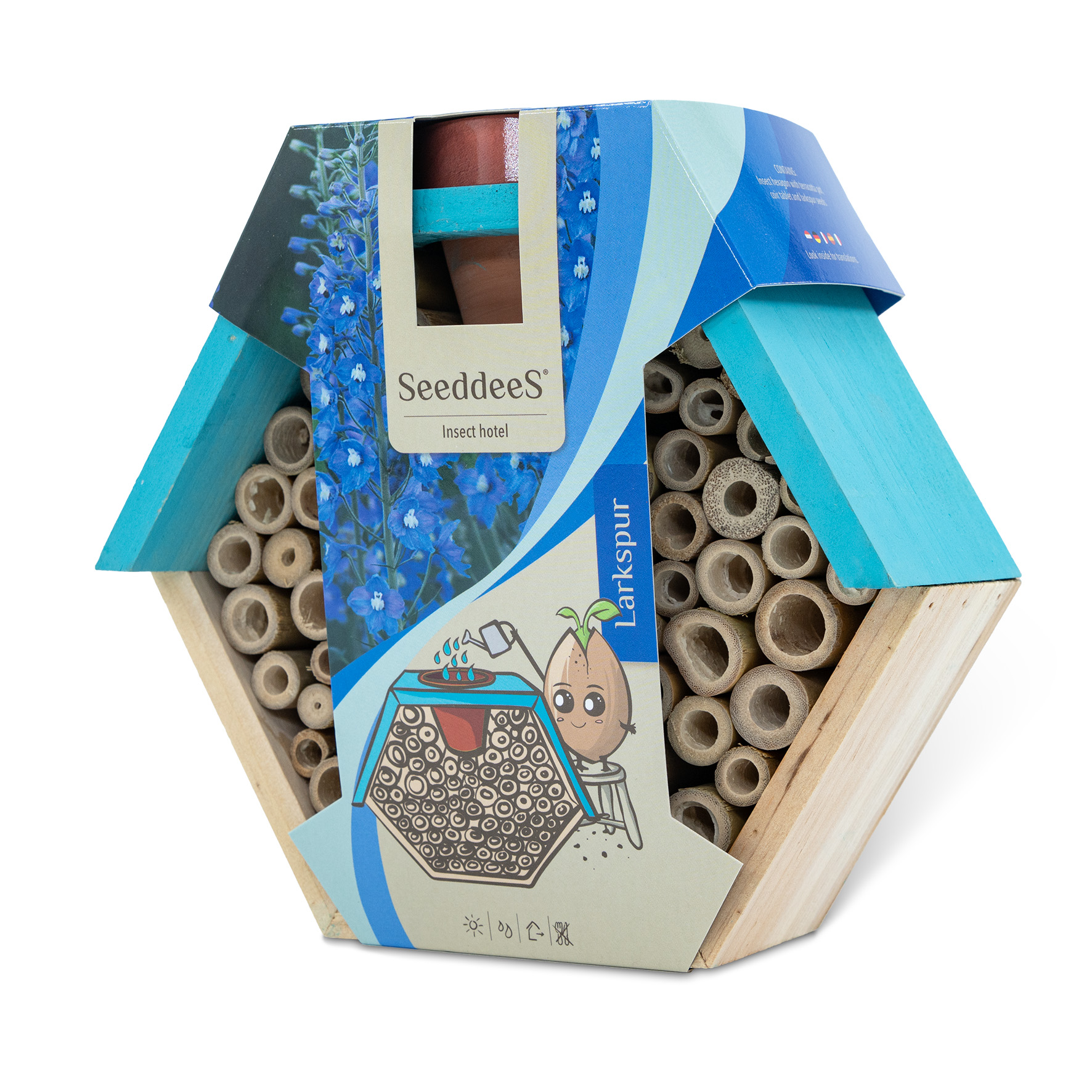 SeeddeeS Insectenhotel met een bedrukte wikkel
