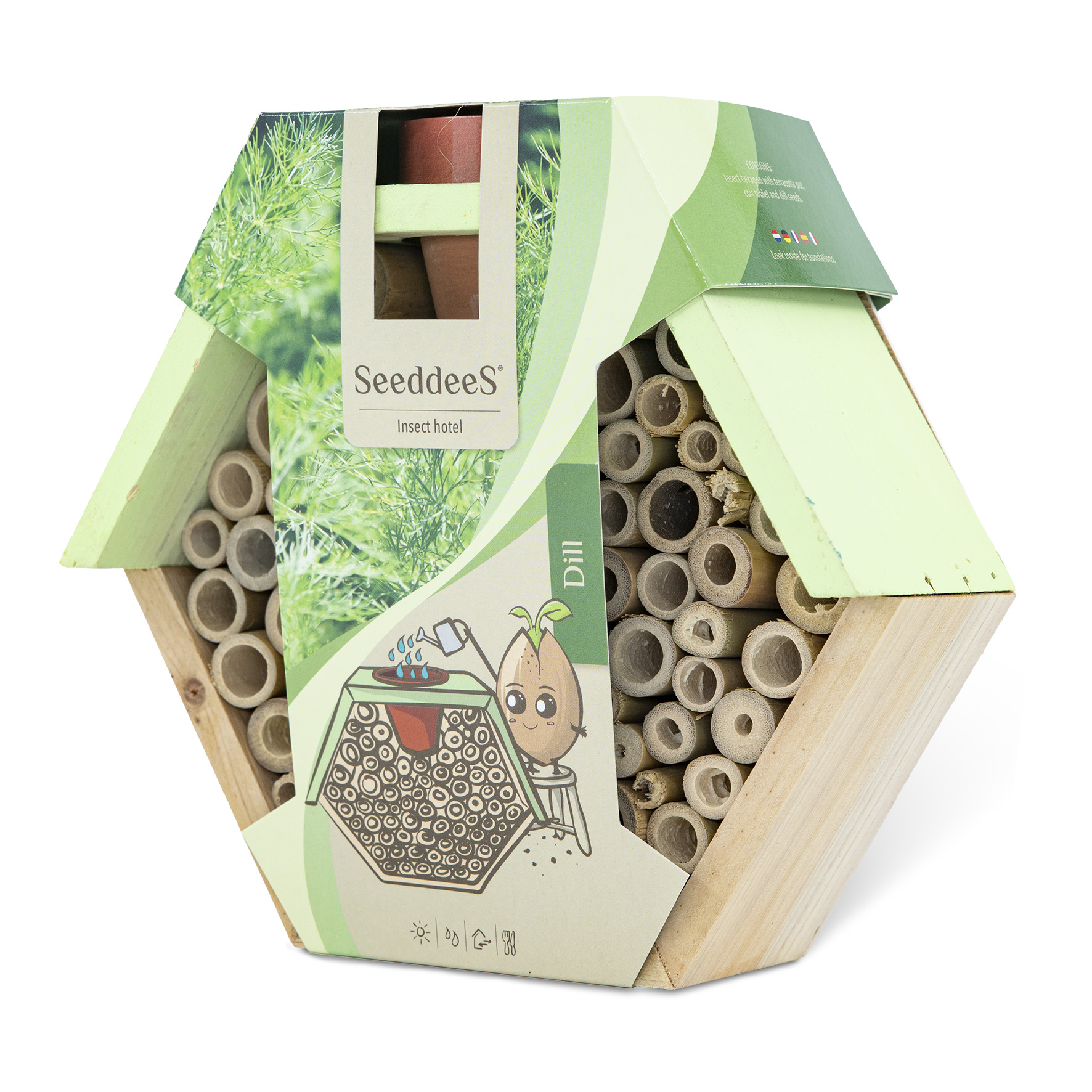 SeeddeeS Insectenhotel met een bedrukte wikkel