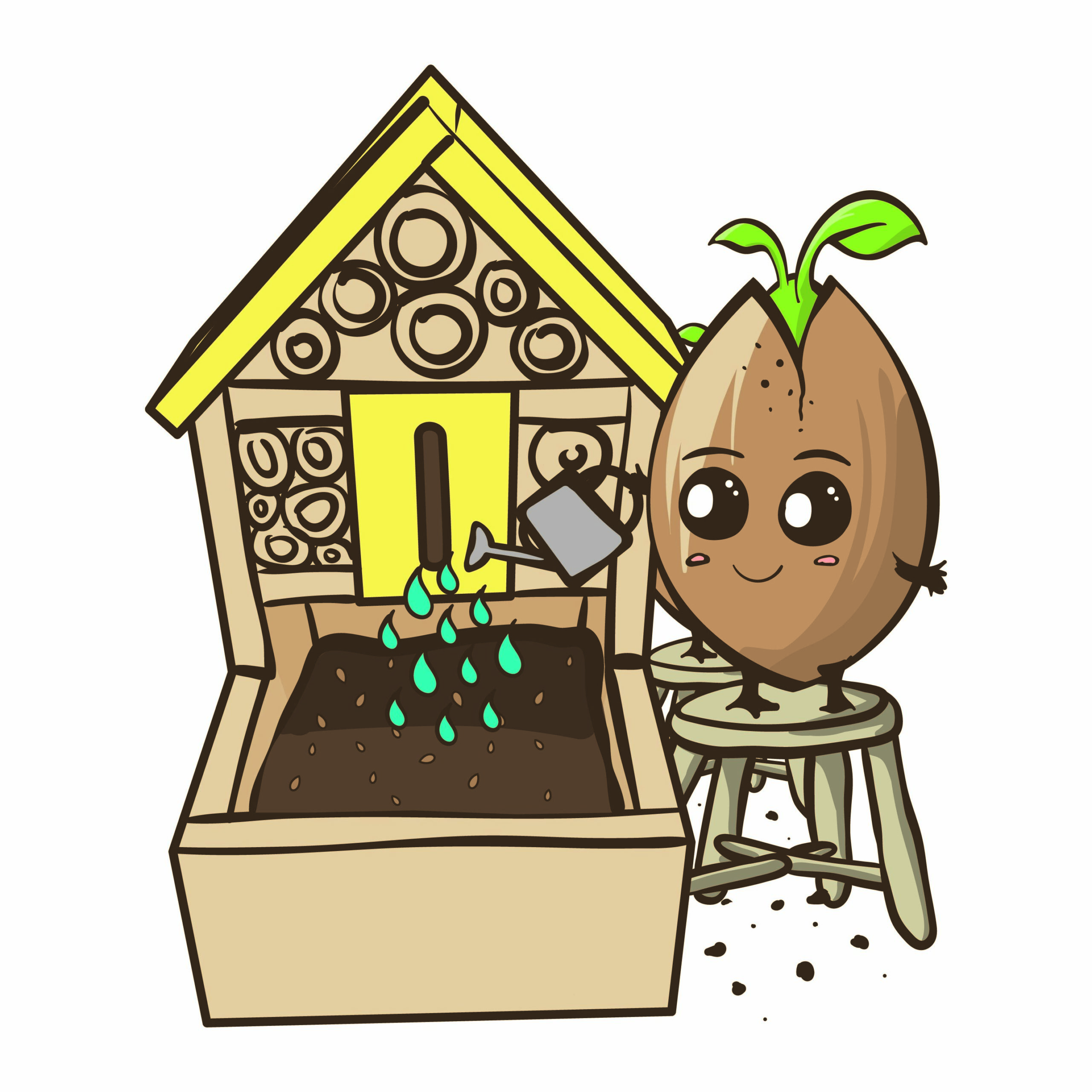 SeeddeeS Insectenhotel fronter met geel dak