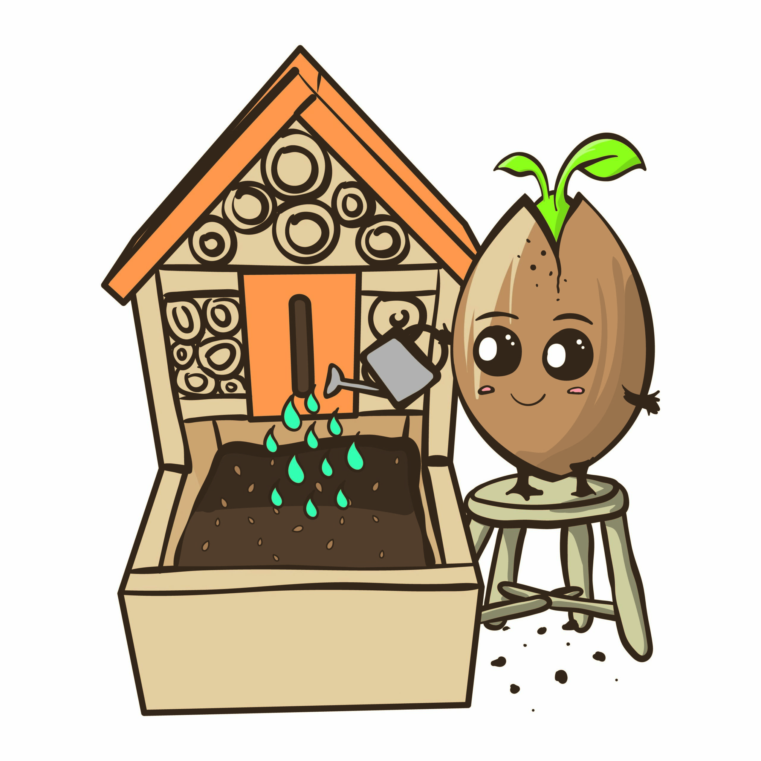 SeeddeeS Insectenhotel fronter met oranje dak